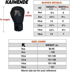 img 3 attached to 🥊 KAIWENDE-BX01 Boxing Gloves (6oz-16oz), Punching Bag Mitts for Muay Thai, UFC, MMA, Kickboxing Fight Training