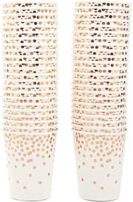 img 2 attached to 🔮 Pack of 50 Sparkle and Bash Rose Gold Confetti Foil Party Paper Cups - 9 oz