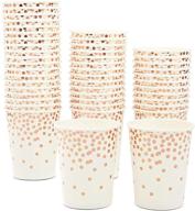 🔮 pack of 50 sparkle and bash rose gold confetti foil party paper cups - 9 oz logo