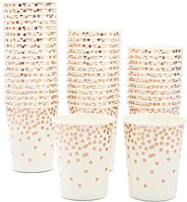 img 4 attached to 🔮 Pack of 50 Sparkle and Bash Rose Gold Confetti Foil Party Paper Cups - 9 oz