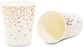 img 3 attached to 🔮 Pack of 50 Sparkle and Bash Rose Gold Confetti Foil Party Paper Cups - 9 oz