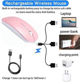 img 1 attached to 🖱️ Rechargeable Bluetooth Mouse: Wireless Convenience for MacBook Pro, Laptop, PC Computer