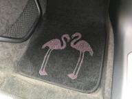 🦩 pink flamingo crystal diamond bling rhinestone studded car floor mats - 4 pcs bundle logo