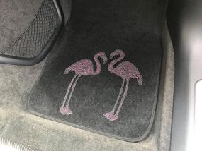 img 1 attached to 🦩 Pink Flamingo Crystal Diamond Bling Rhinestone Studded Car Floor Mats - 4 PCS Bundle