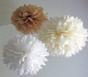 img 1 attached to 🎉 Sorive 12PCS White Ivory Tan Tissue Paper Pom Poms Pompoms Flower Ball for Wedding Birthday Anniversary Party Christmas Home Decoration - SRI01859