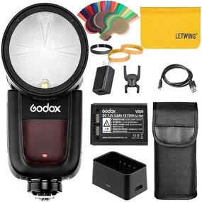 img 4 attached to 📸 Godox V1-C 76Ws 2.4G TTL Round Head Camera Flash Speedlight for Canon - 1/8000 HSS, 480 Full Power Shots, 1.5 sec. Recycle Time, Rechargeable 2600mAh Li-ion Battery, 10 Level Modeling Lamp