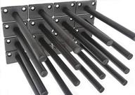 🔩 sturdy and sleek 6" black solid steel floating shelf bracket set - concealed hidden support for floating wood shelves - includes screws and wall plugs logo