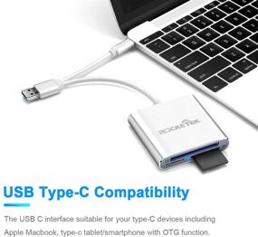 img 1 attached to 🚀 Rocketek USB C CF Card Reader: 3-in-1 Micro USB to USB Type-C Adapter for SD/MicroSD Cards