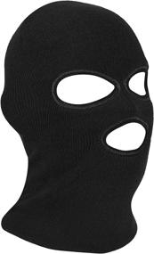 img 4 attached to ❄️ Winter Warm Balaclava for Outdoor Sports - MENOLY 3-Hole Knitted Full Face Cover Ski Cover for Men and Women, in Black