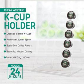 img 2 attached to ☕️ Gleur K Cups Coffee Pod Holder: Modern Acrylic Organizer for 24 Keurig Pods - Stylish Display Rack and Storage for Kitchen and Office Coffee Station Organization