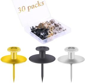 img 4 attached to 📌 Set of 30 Double-Headed Push Pins for Picture Hanging - Ideal Decorative Hooks for Wall, Drywall, Cork Board - Perfect for Home, Office, and Photo Decorations - Available in Black, Gold, and Silver