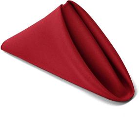 img 4 attached to Stylish Cherry Red Polyester Cloth Napkins 🍒 Set - TableLinensforLess 17x17 Inch, Pack of 6