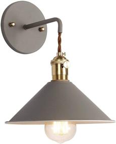 img 4 attached to 🔦 Yoee Gray Macaron Wall Sconce Lamps with On/Off Switch, E26 Edison Copper Lamp Holder and Frosted Paint Body - Ideal Bedside Lamp and Bathroom Vanity Lights Fixture