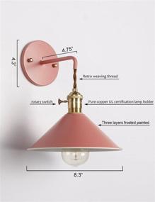 img 2 attached to 🔦 Yoee Gray Macaron Wall Sconce Lamps with On/Off Switch, E26 Edison Copper Lamp Holder and Frosted Paint Body - Ideal Bedside Lamp and Bathroom Vanity Lights Fixture