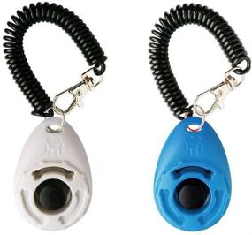 img 1 attached to Colorful Dog Clicker Set of 12 - Pet Training Clicker with Wrist Strap and Training Ring for Dogs, Cats, Horses, and Pets - Rocutus Clicker for Effective Training