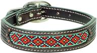 🐾 stylish and durable: weaver leather beaded basket weave dog collar logo