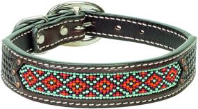 img 2 attached to 🐾 Stylish and Durable: Weaver Leather Beaded Basket Weave Dog Collar