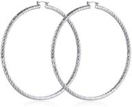 👂 100mm extra large textured pattern hoop earrings for women and girls logo