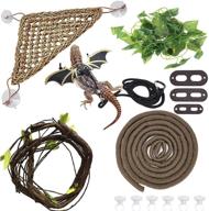 🦎 hamiledyi bearded dragon accessories - lizard hammock, climbing jungle vines, adjustable leash, bat wings, flexible reptile leaves with suction cups - reptile tank habitat decor for gecko, snakes, chameleon logo