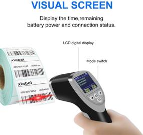 img 2 attached to 📟 Symcode QR Bluetooth Wireless Barcode Scanner with Screen Setup via Button - Cordless Handheld 2D Bar Code Reader with Color LCD Screen