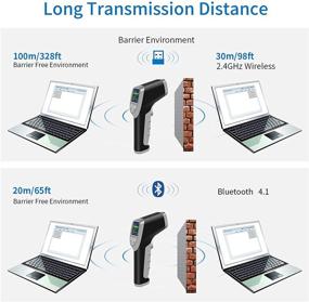 img 1 attached to 📟 Symcode QR Bluetooth Wireless Barcode Scanner with Screen Setup via Button - Cordless Handheld 2D Bar Code Reader with Color LCD Screen