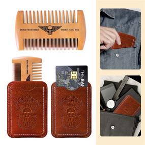 img 1 attached to 🦴 TOTFSTNR Wooden Beard Comb: Stylish Pocket Comb for Beards & Mustaches with Wings Skull Design