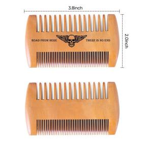 img 3 attached to 🦴 TOTFSTNR Wooden Beard Comb: Stylish Pocket Comb for Beards & Mustaches with Wings Skull Design