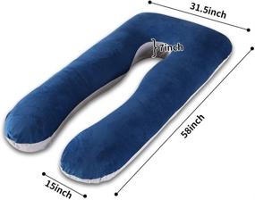 img 3 attached to 🤰 Wndy's Dream U-Shape Pregnancy Pillow with Velvet Covers - Full Body Maternity Support Pillow, 58 inch, Blue and Grey - Back, Hips, Legs, and Belly Support