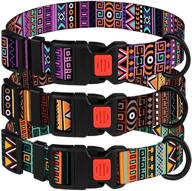 🐾 adjustable tribal dog collar with aztec pattern - nylon pet collars for small, medium, and large dogs/puppies logo