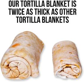 img 2 attached to 🌯 Giant Tortilla Blanket by ReGifted Designs - 400 GSM, 7 Feet Diameter (84 Inches) - Novelty Burrito Style Adult Blanket