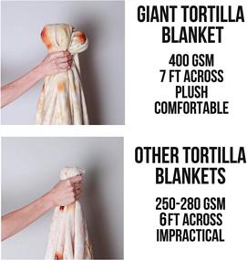 img 3 attached to 🌯 Giant Tortilla Blanket by ReGifted Designs - 400 GSM, 7 Feet Diameter (84 Inches) - Novelty Burrito Style Adult Blanket