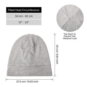 img 3 attached to Black and Gray Silk Satin Bonnet Set for Men with Natural Curly Wave Hair