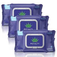 royalty wipes: all natural biodegradable flushable wet wipes with 👑 vitamin e & aloe (180 count) - 3 pack for ultimate hygiene! logo