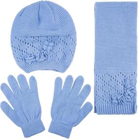 img 4 attached to Ribbon Scarf Glove Vista Child Girls' Accessories for Cold Weather
