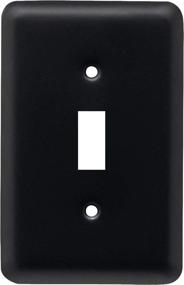 img 4 attached to Stamped Round Single Toggle Switch Wall Plate by Franklin Brass - Flat Black Finish - W10245-FB-C