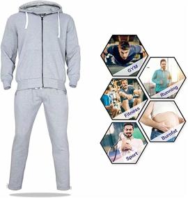 img 3 attached to Tracksuit Heavyweight Athletic Sweatsuits Charcoal Sports & Fitness