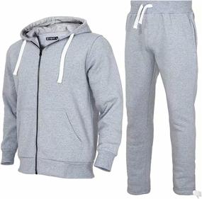 img 4 attached to Tracksuit Heavyweight Athletic Sweatsuits Charcoal Sports & Fitness