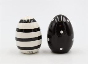 img 1 attached to 🍏 Appletree 2-3/4-Inch Egg Shape Salt and Pepper Shakers in Classic Black and White Design