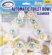 air jungles 5-in-1 automatic toilet rim hanger clear - lemon scent - quick foaming toilet cleanser - odor eliminator - 4 week refreshing clip logo