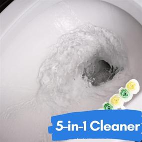 img 2 attached to Air Jungles 5-in-1 Automatic Toilet Rim Hanger Clear - Lemon Scent - Quick Foaming Toilet Cleanser - Odor Eliminator - 4 Week Refreshing Clip