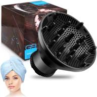 hair diffuser for curly hair and natural wavy hair, with hair towel wrap - universal hair dryer diffuser attachment adjustable type 1.5 inch to 2.4 inch for dryer nozzle - professional salon tool (1#) logo