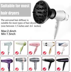 img 2 attached to Hair Diffuser for Curly Hair and Natural Wavy Hair, with Hair Towel Wrap - Universal Hair Dryer Diffuser Attachment Adjustable Type 1.5 inch to 2.4 inch for Dryer Nozzle - Professional Salon Tool (1#)