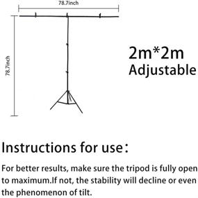 img 3 attached to 📸 PHMOJEN Набор алюминиевых подставок в форме буквы T для фона, размеры 6,56х6,56 футов (2х2 м), регулируемая портативная подставка для фотографического заднего плана (включает 3 пружинные зажимы) PQ001