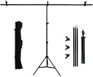 📸 phmojen набор алюминиевых подставок в форме буквы t для фона, размеры 6,56х6,56 футов (2х2 м), регулируемая портативная подставка для фотографического заднего плана (включает 3 пружинные зажимы) pq001 логотип