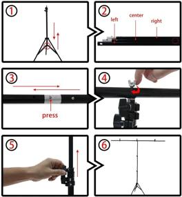 img 2 attached to 📸 PHMOJEN Набор алюминиевых подставок в форме буквы T для фона, размеры 6,56х6,56 футов (2х2 м), регулируемая портативная подставка для фотографического заднего плана (включает 3 пружинные зажимы) PQ001