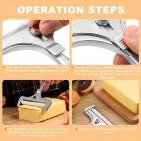 img 1 attached to 🧀 Premium Stainless Steel Cheese Slicer: Adjustable Thickness and Wire Cutter for Soft and Semi-Hard Cheeses