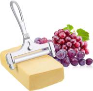 🧀 premium stainless steel cheese slicer: adjustable thickness and wire cutter for soft and semi-hard cheeses logo