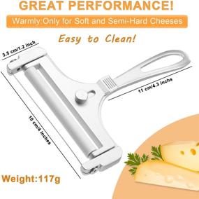 img 3 attached to 🧀 Premium Stainless Steel Cheese Slicer: Adjustable Thickness and Wire Cutter for Soft and Semi-Hard Cheeses