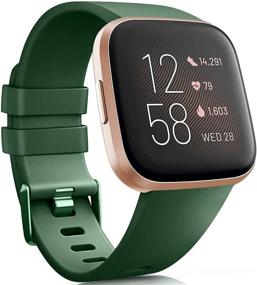 img 4 attached to 🌹 Стильные силиконовые браслеты розового золота для Fitbit Versa - браслеты Vancle, совместимые с Fitbit Versa, Versa Lite и Versa 2