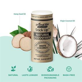 img 3 attached to 🌿 Primal Life Organics Stick Up Natural Deodorant with Bentonite Clay Powder, Arrowroot, Magnesium, Zinc, 3 oz. Vegan Deodorant for Women and Men, Long-lasting White Coconut Scent - Boosted SEO